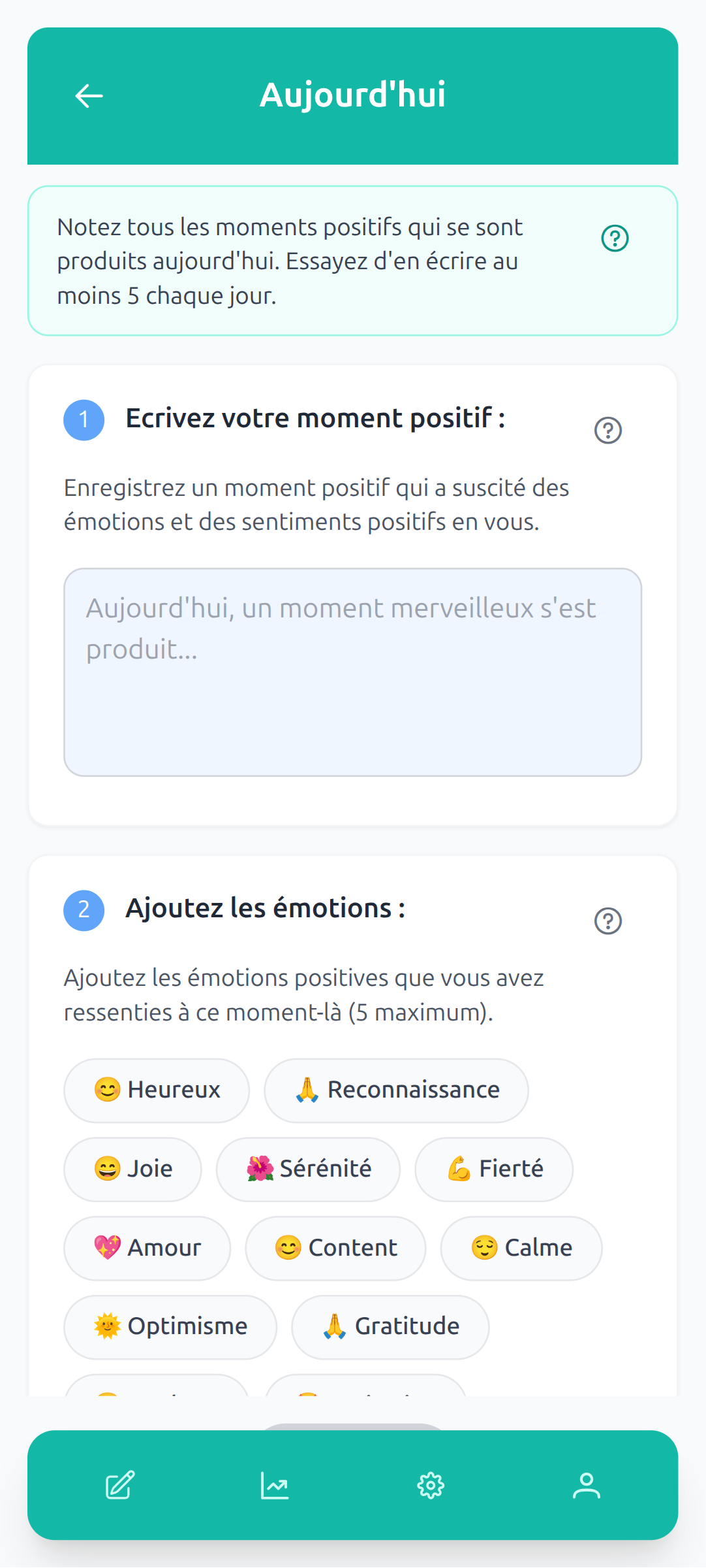 Journal — moment positif