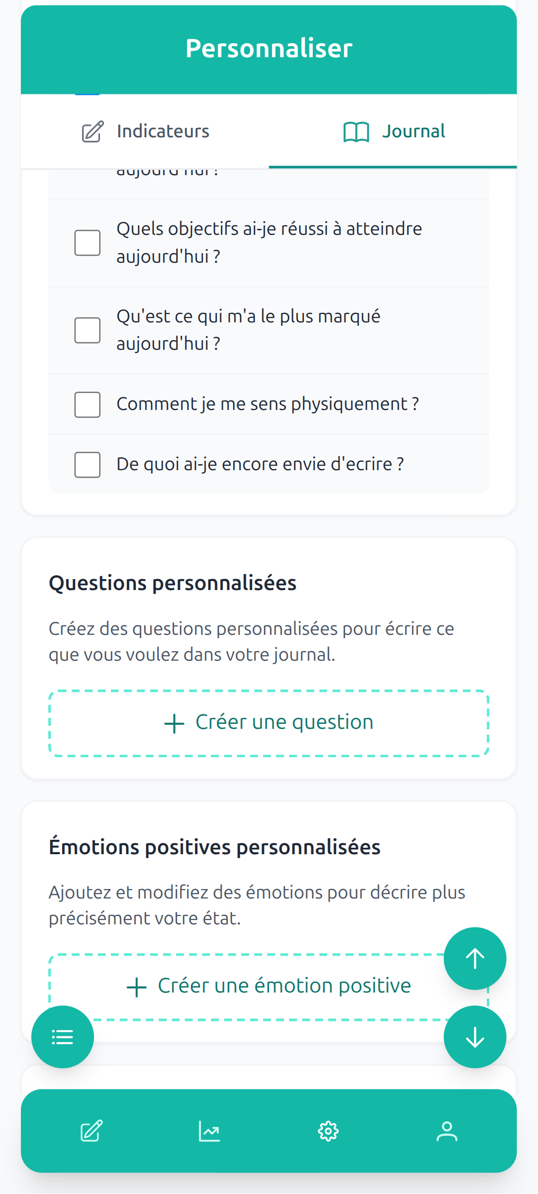 Personnaliser le journal